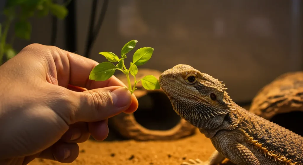 Offering fresh basil to a bearded dragon – can bearded dragons eat basil?