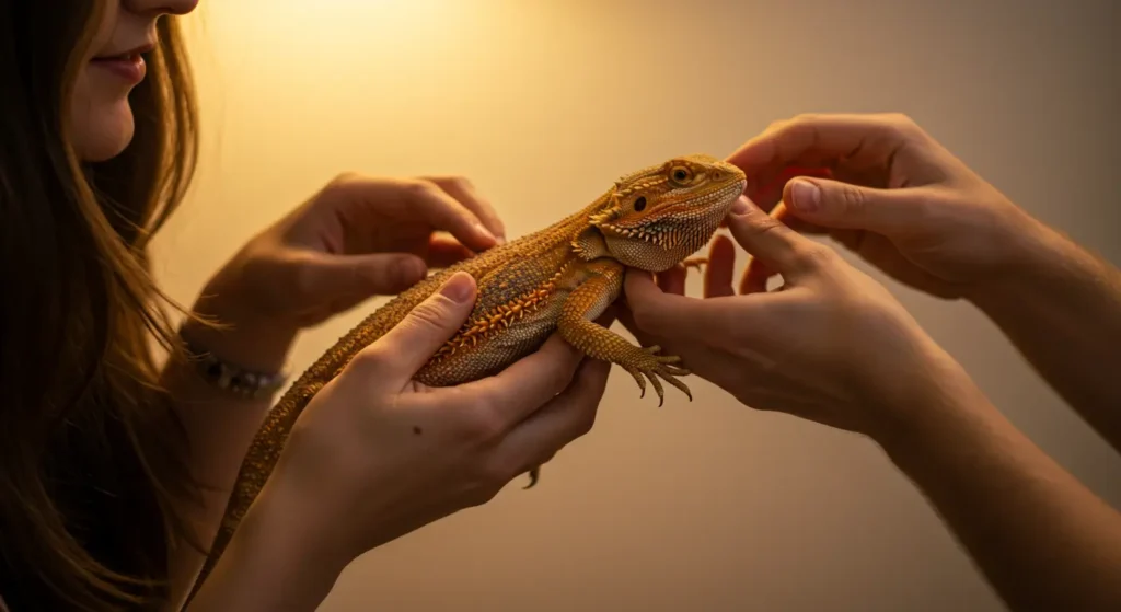Responsible rehoming of a bearded dragon to a new caring owner