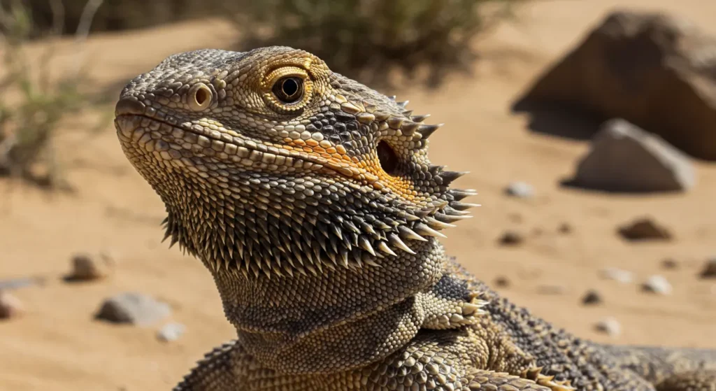 Fun facts about bearded dragons including puffing out their beard when threatened