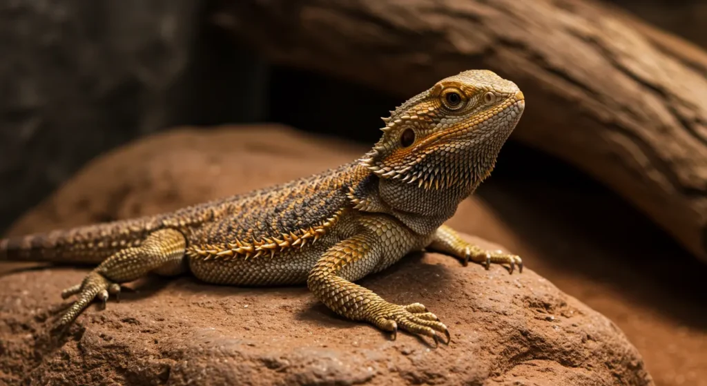 Healthy adult bearded dragon growth after proper care and tracking
