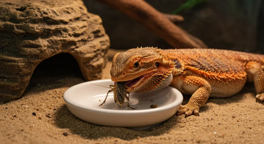 Bearded dragon not moving but eating a mealworm